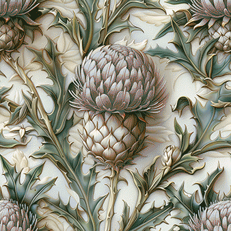 Scottish thistle seamless background